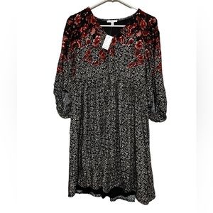 Maurices Floral Balloon Sleeved Flowy Peasant Mini Dress NWT Womens Small Boho